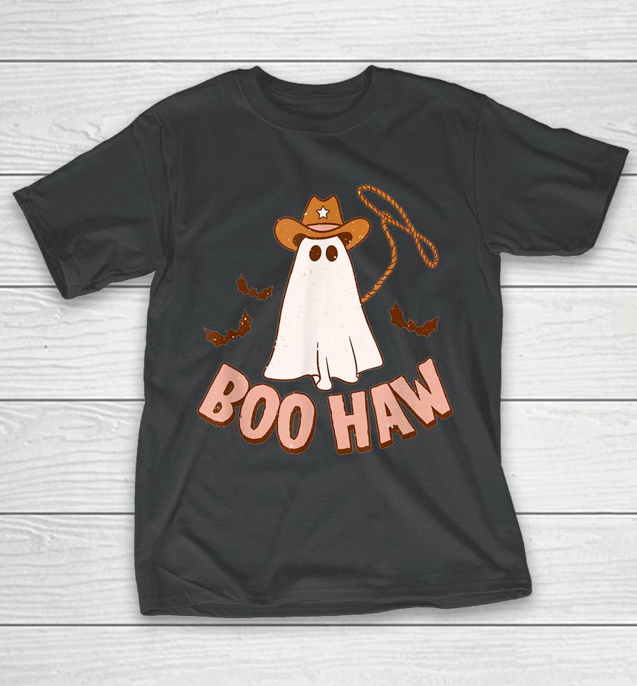 Cowboy Cowgirl Boohaw Retro Western Ghost Halloween Party T-Shirt
