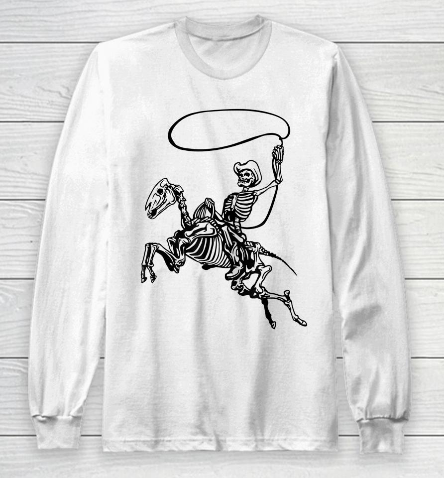 Cowboy Skeleton Halloween Long Sleeve T-Shirt