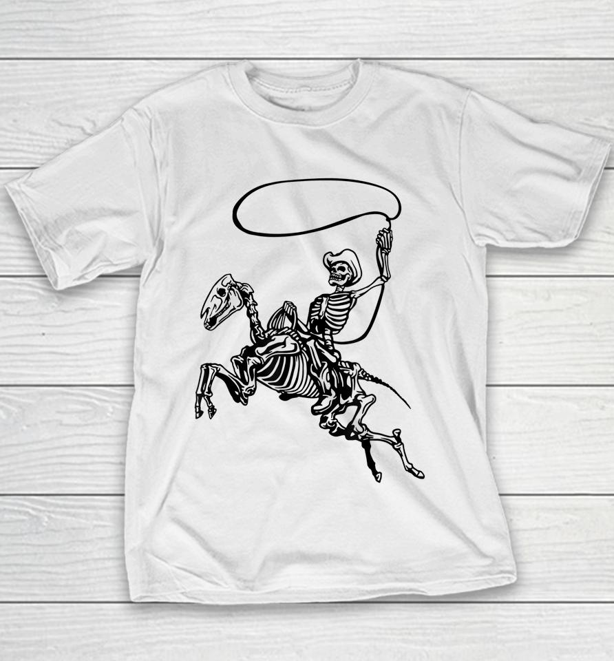 Cowboy Skeleton Halloween Youth T-Shirt