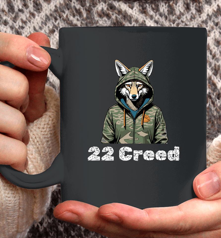 Coyote In Hood 22 Creed Graphic Hunting Coffee Mug