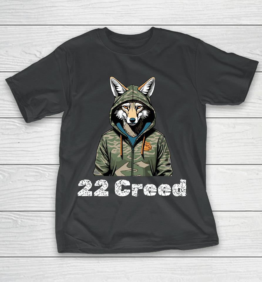 Coyote In Hood 22 Creed Graphic Hunting T-Shirt