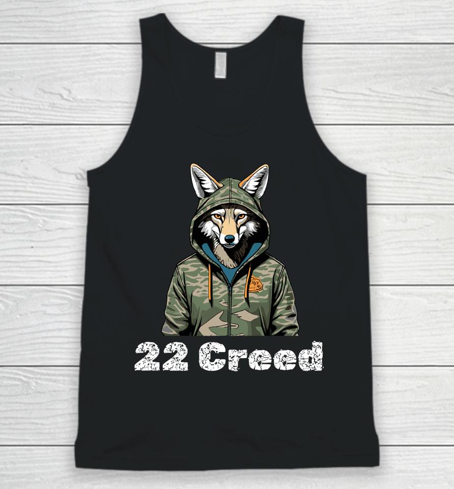 Coyote In Hood 22 Creed Graphic Hunting Unisex Tank Top