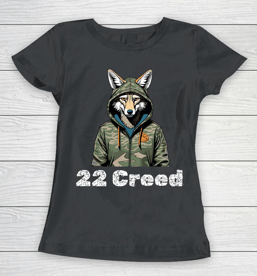 Coyote In Hood 22 Creed Graphic Hunting Women T-Shirt