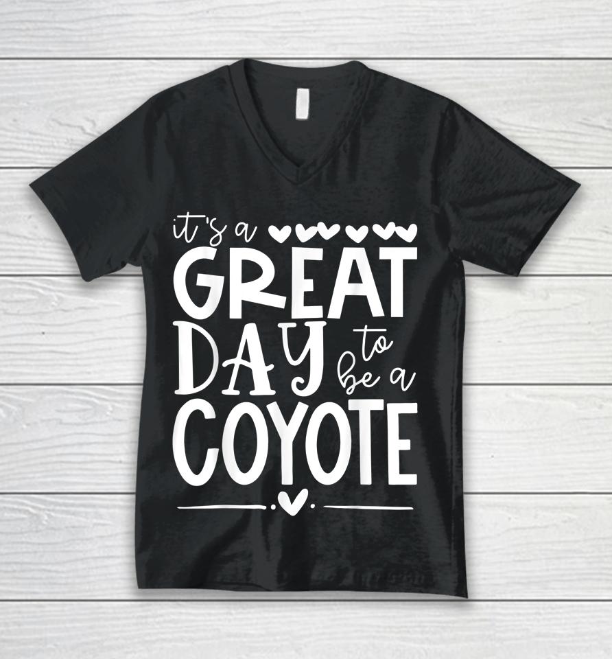 Coyotes School Sports Fan Team Spirit Mascot Gift Great Day Unisex V-Neck T-Shirt