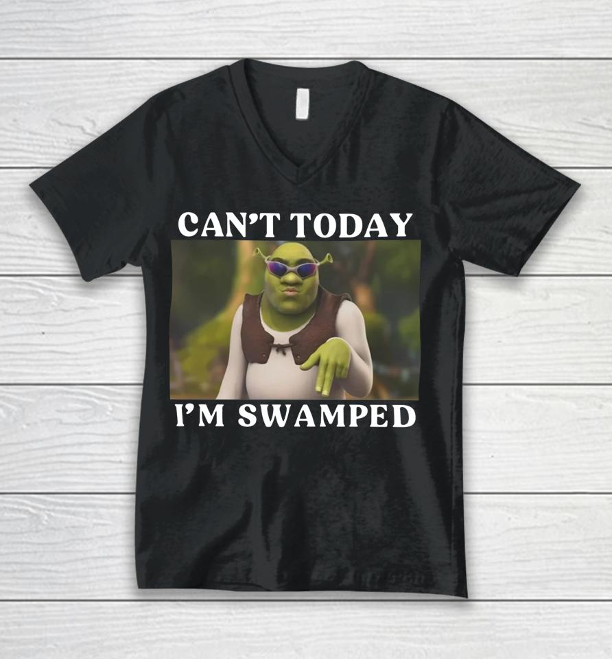 Cozytangerine Shrek Can't Today I'm Swamped Unisex V-Neck T-Shirt