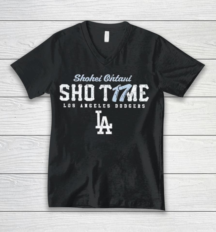 Crack Shohei Ohtani Sho Time 17 Los Angeles Dodgers Player Unisex V-Neck T-Shirt