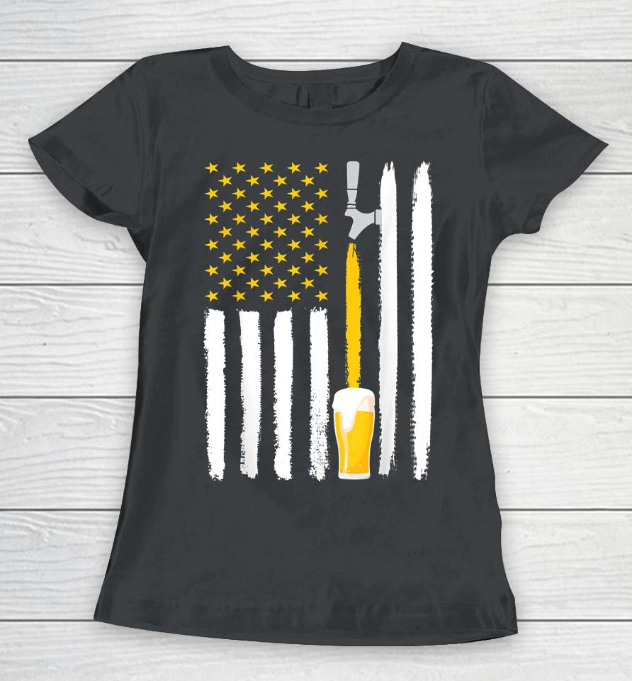Craft Beer 4Th July American Flag Women T-Shirt