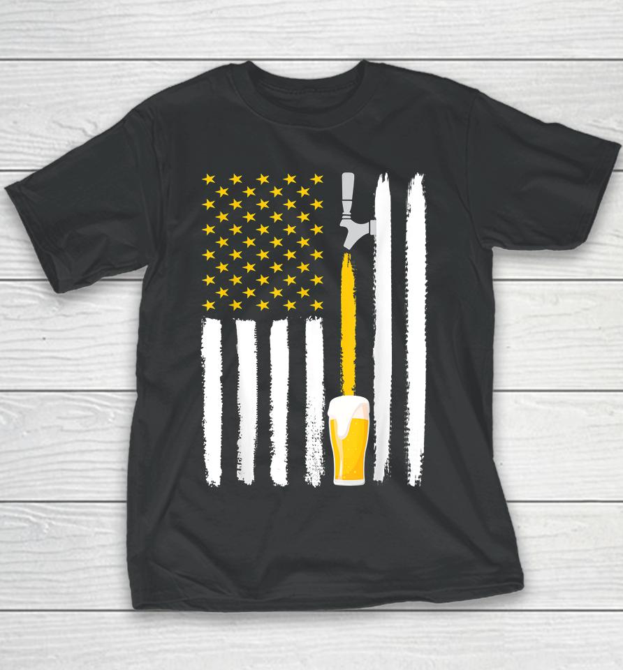 Craft Beer 4Th July American Flag Youth T-Shirt