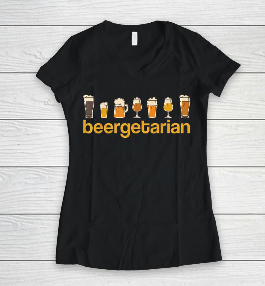 Craft Beer Beergetarian Women V-Neck T-Shirt