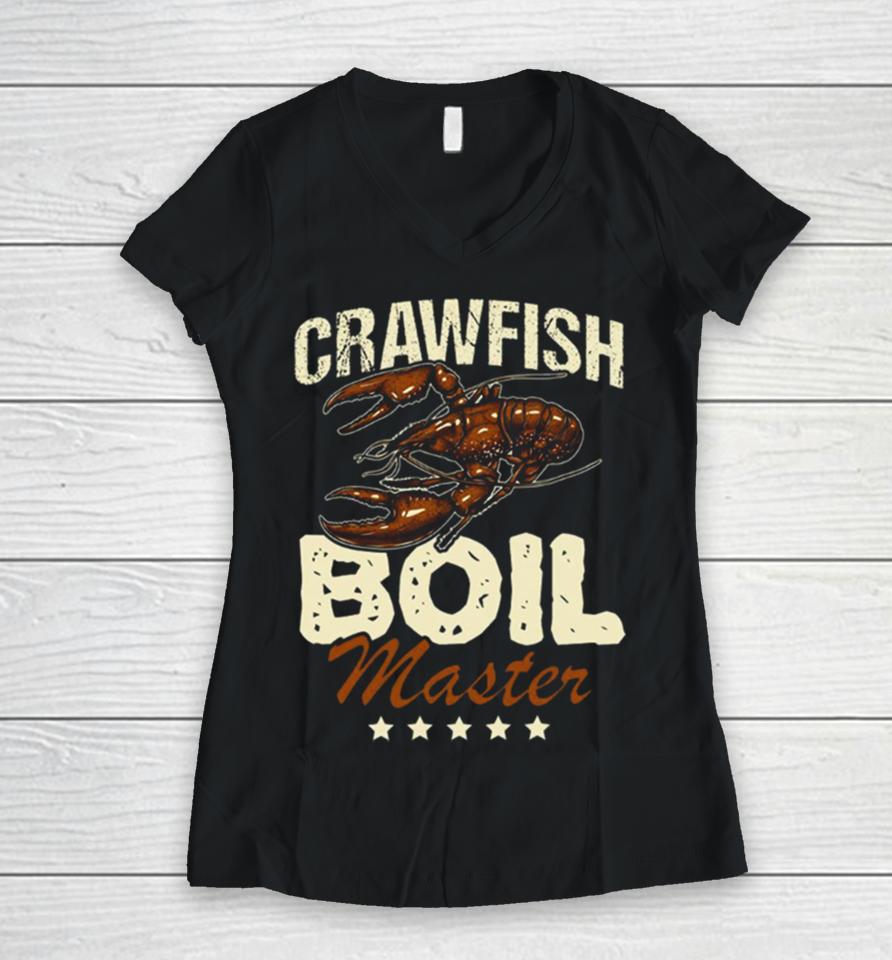 Crawfish Boil Master Vintage Fisherman Women V-Neck T-Shirt