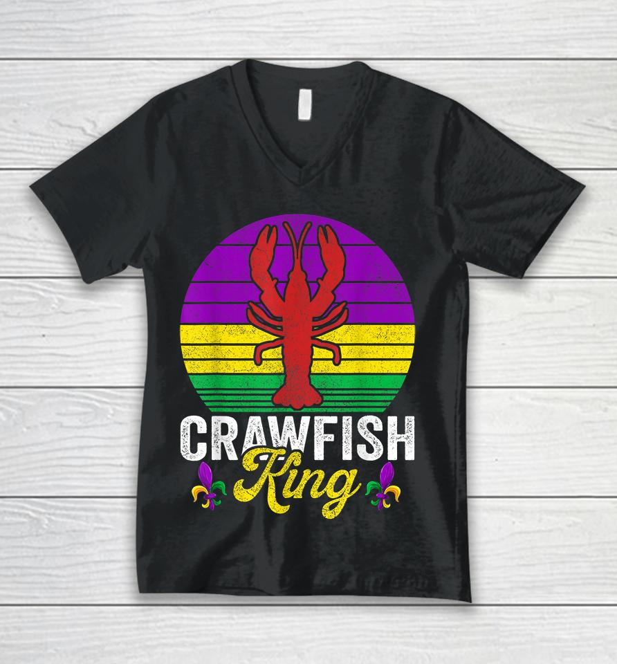 Crawfish Lobster King Mardi Gras Unisex V-Neck T-Shirt