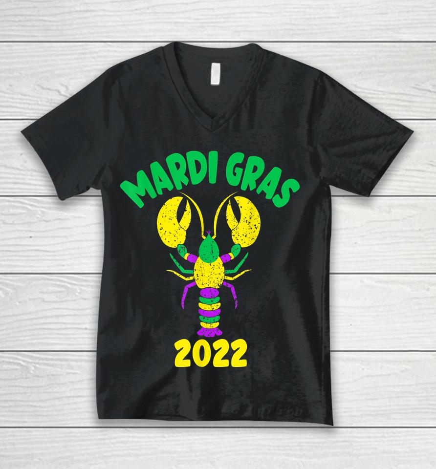 Crawfish Mardi Gras 2022 Unisex V-Neck T-Shirt