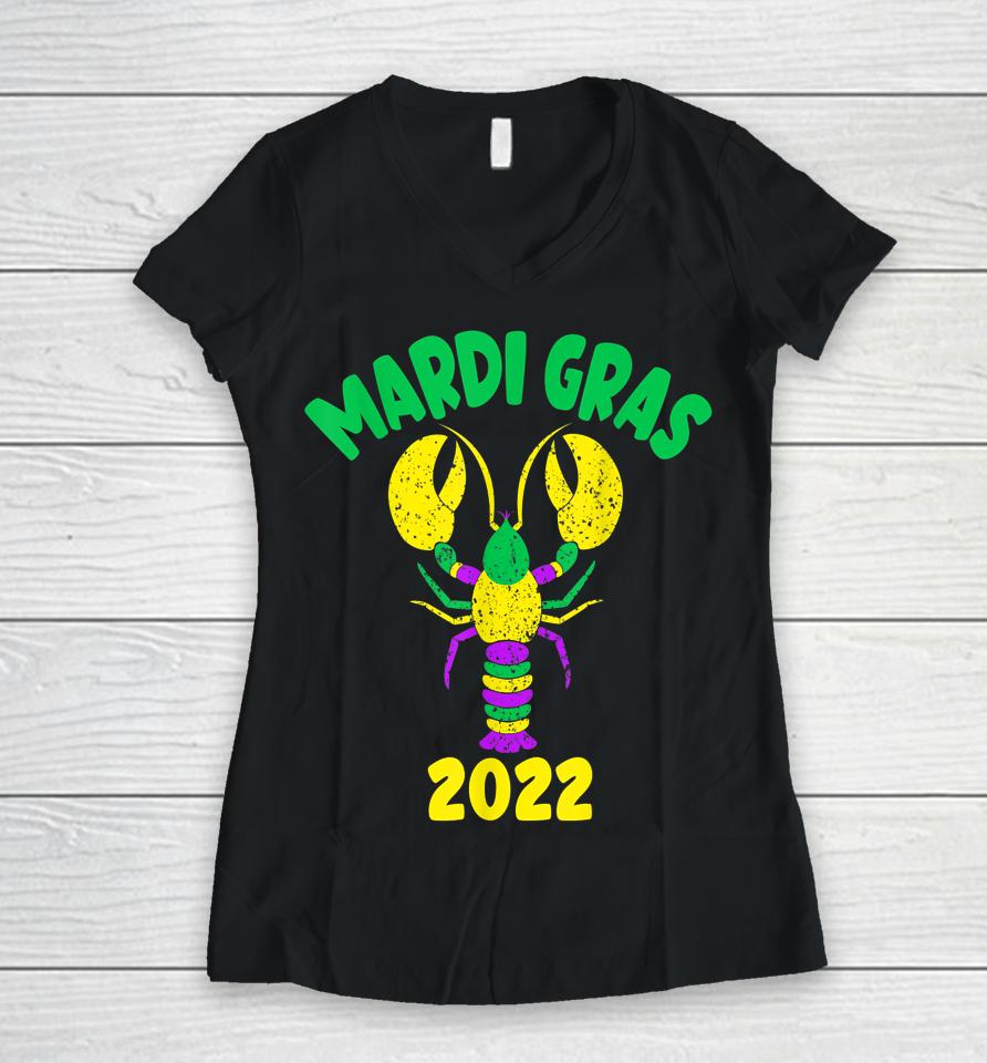 Crawfish Mardi Gras 2022 Women V-Neck T-Shirt