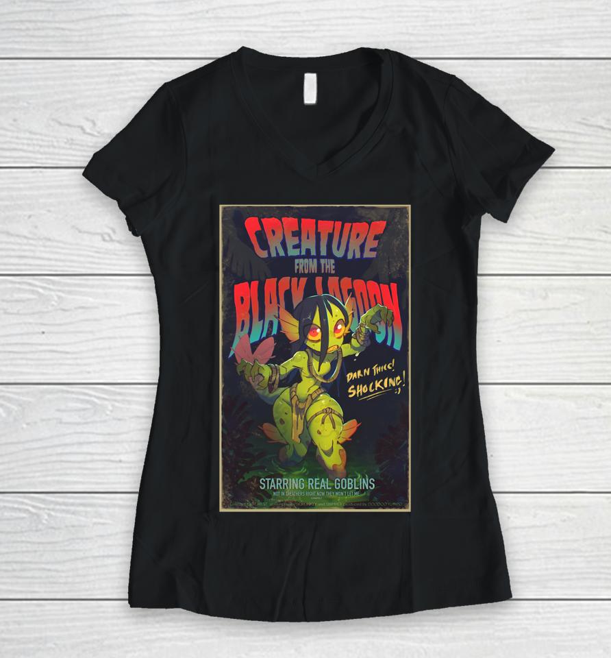 Creature From The Black Lagoon Women V-Neck T-Shirt