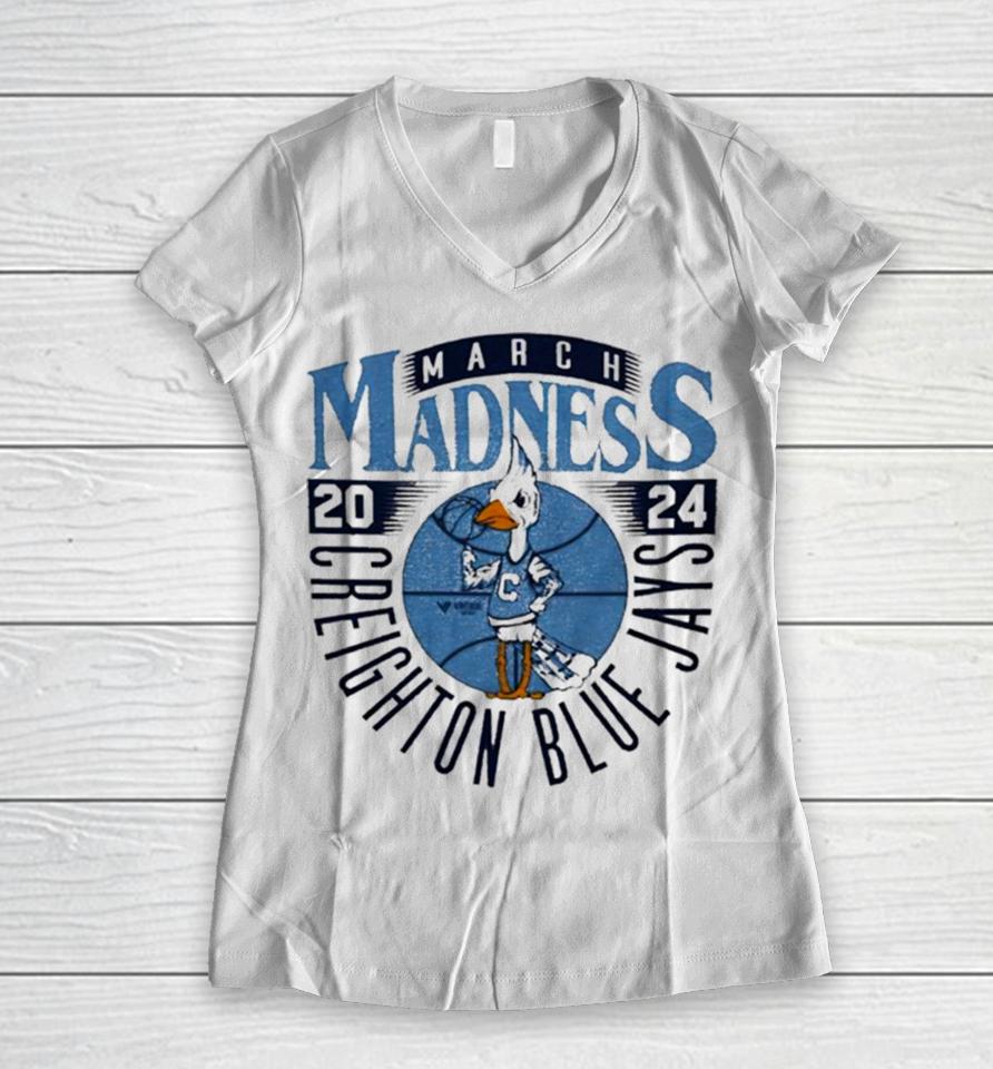 Creighton Bluejays 2024 March Madness Mascot Women V-Neck T-Shirt