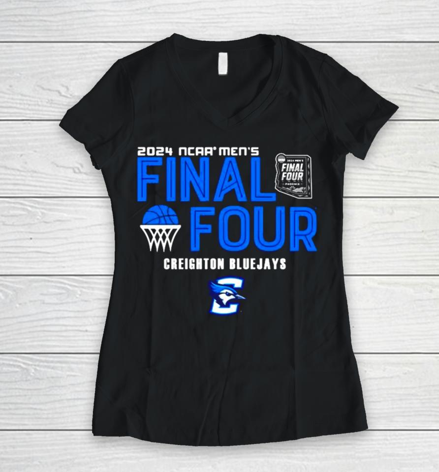Creighton Bluejays 2024 Ncaa Men’s Basketball March Madness Final Four Women V-Neck T-Shirt