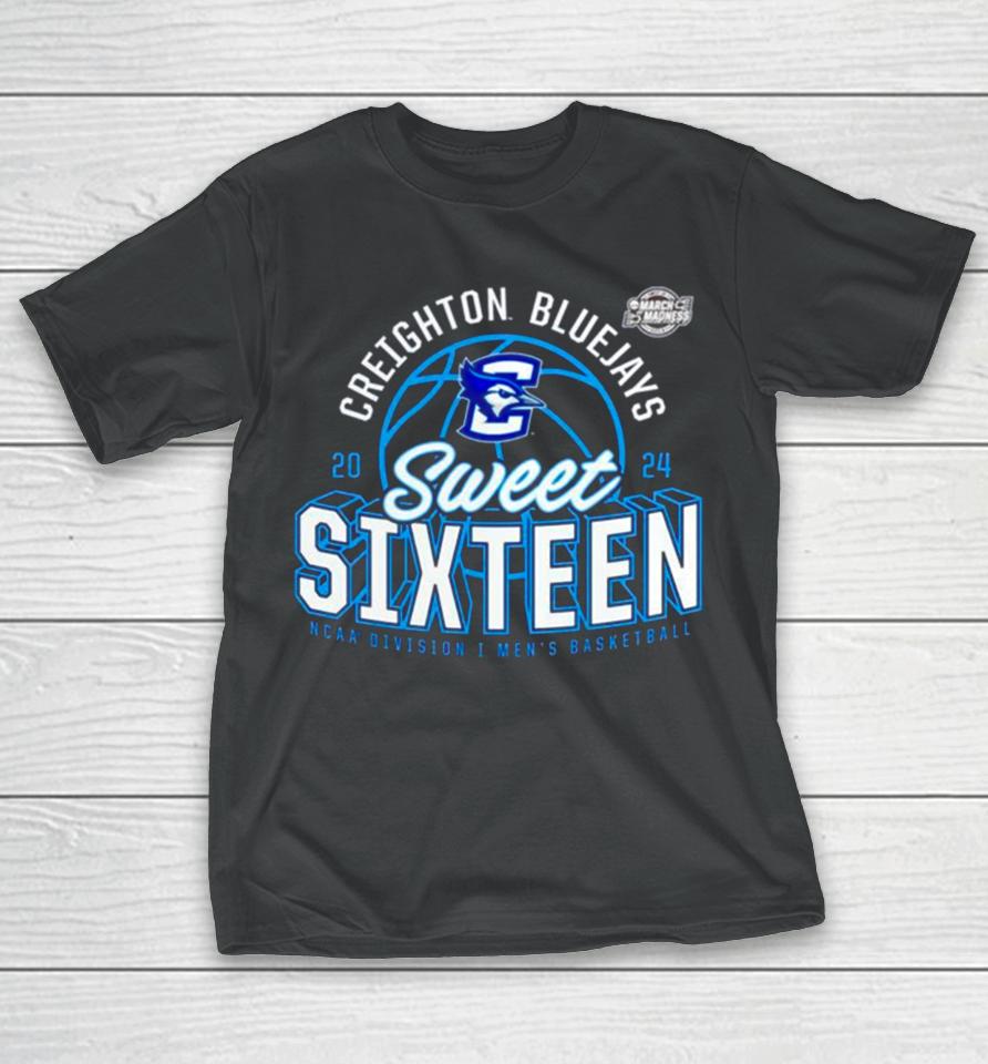 Creighton Bluejays 2024 Ncaa Men’s Basketball Tournament March Madness Sweet Sixteen Defensive Stance T-Shirt