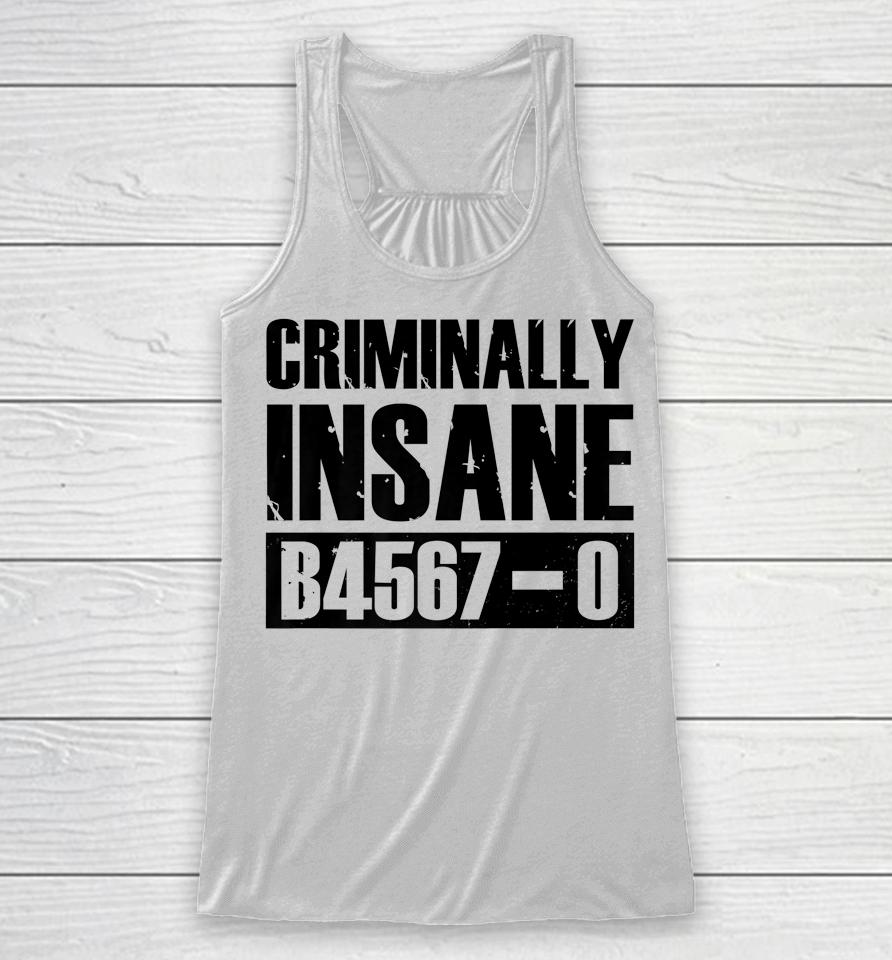 Criminally Insane B4567-0 Jail Inmate Halloween Racerback Tank