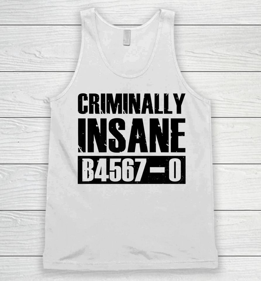 Criminally Insane B4567-0 Jail Inmate Halloween Unisex Tank Top