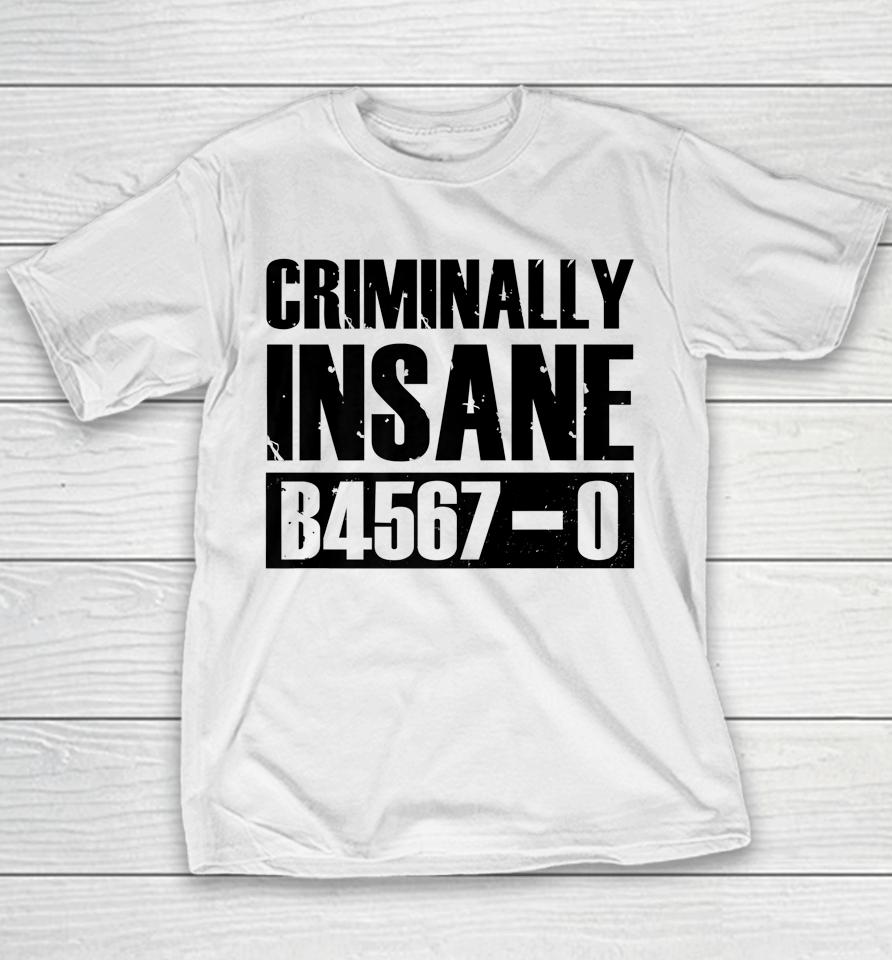 Criminally Insane B4567-0 Jail Inmate Halloween Youth T-Shirt