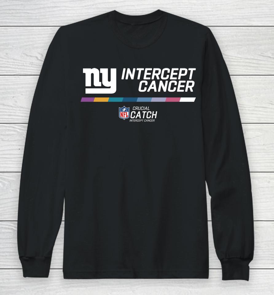 Crucial Catch Intercept Cancer New York Giants Long Sleeve T-Shirt