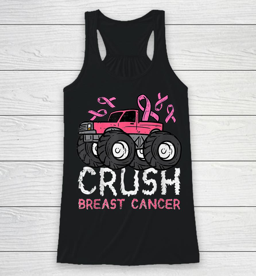 Crush Breast Cancer Awareness Monster Truck Racerback Tank