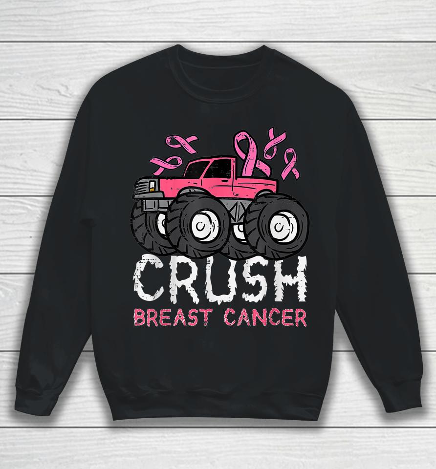 Crush Breast Cancer Awareness Monster Truck Sweatshirt