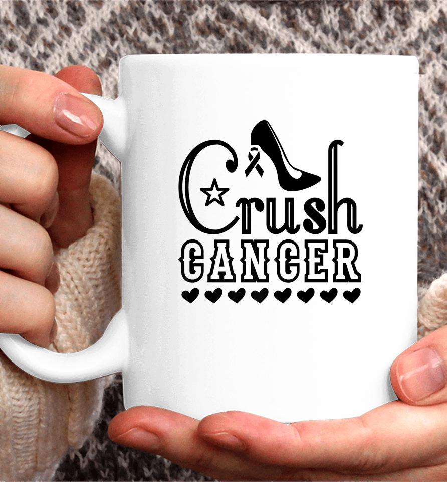 Crush Cancer Women Heels Breast Cancer Survivor Pink Ribbon Coffee Mug