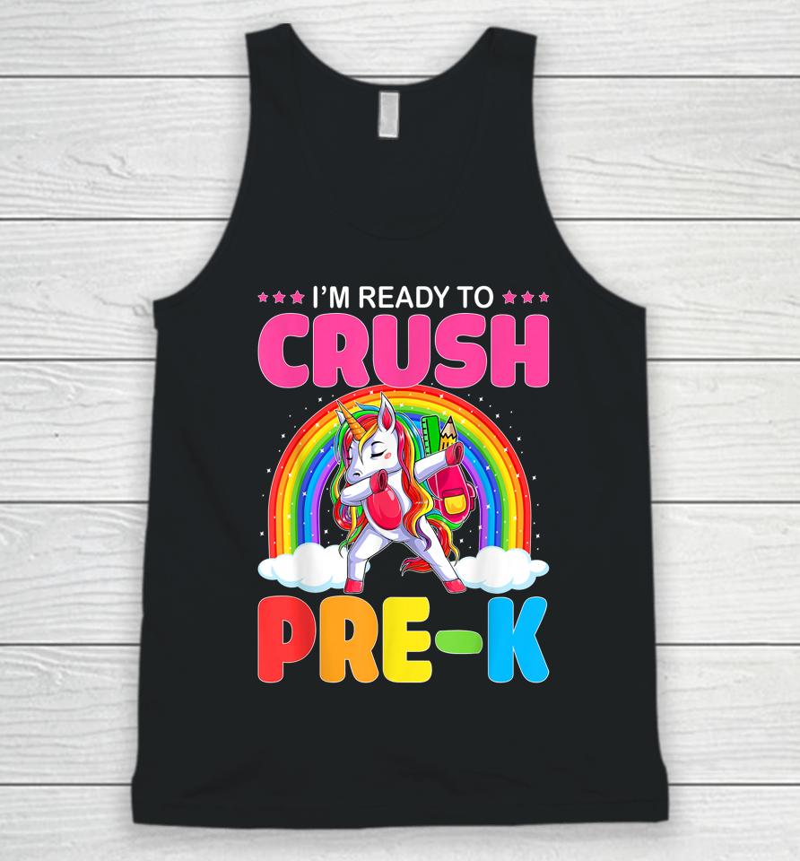 Crush Pre-K Dabbing Unicorn Back To School Girl Student Gift Unisex Tank Top