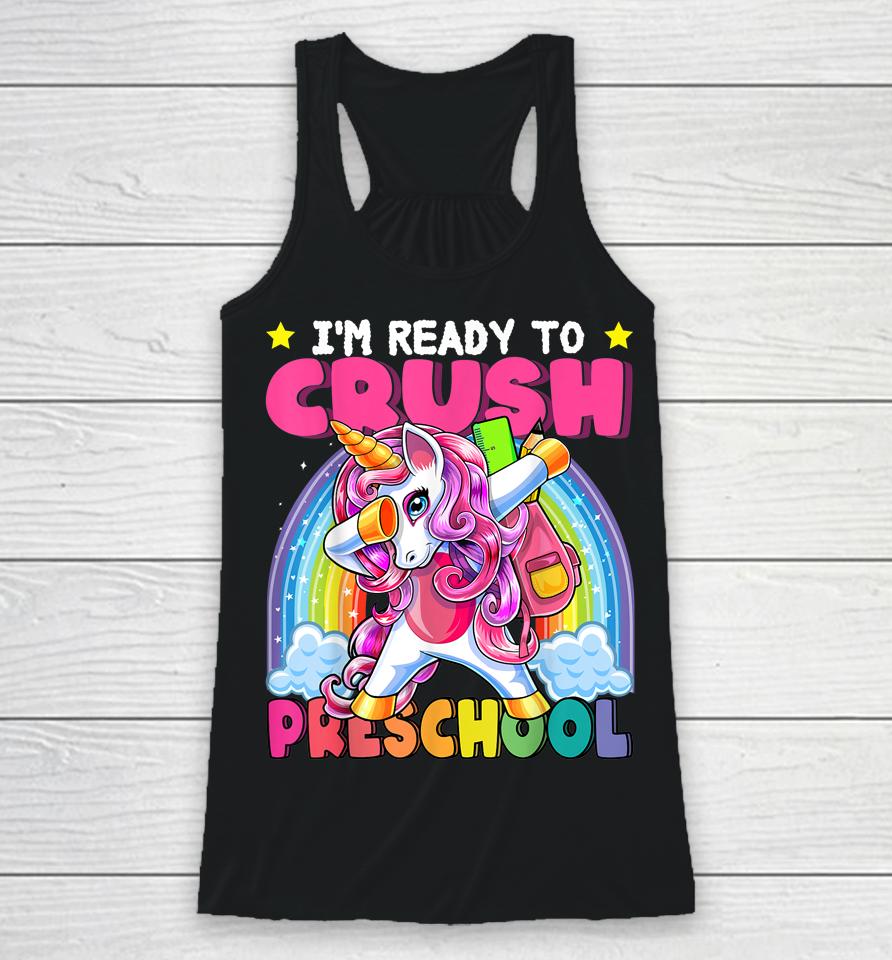 Crush Preschool Dabbing Unicorn Back To School Girls Gift Racerback Tank