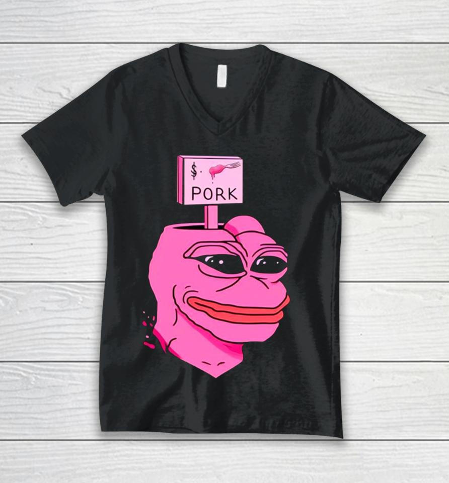 Crypto $Pork Meme Unisex V-Neck T-Shirt