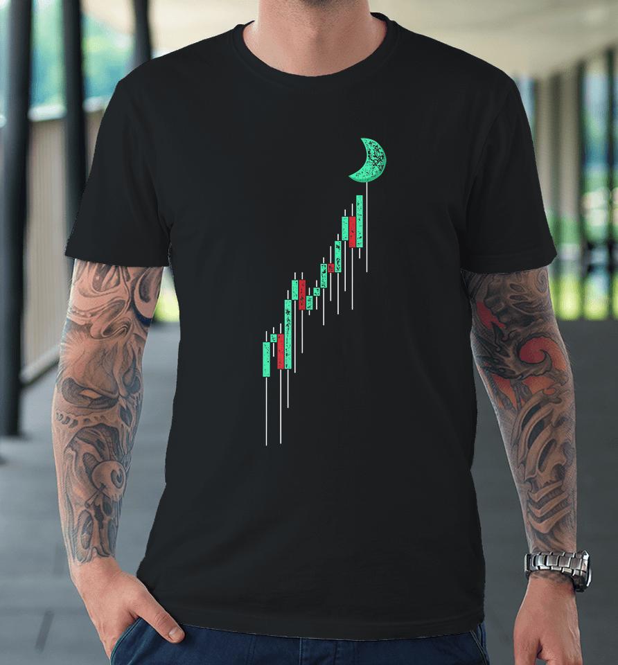 Crypto Trading Hold Vintage Stock Chart To The Moon Premium T-Shirt