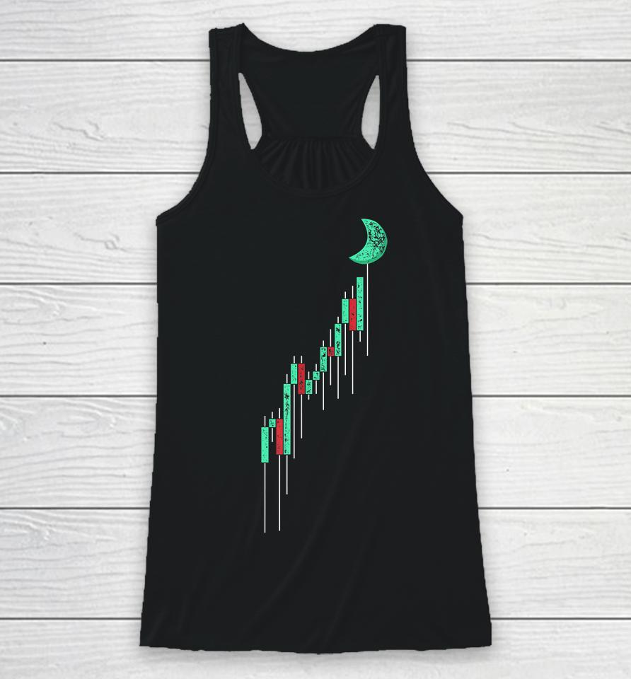 Crypto Trading Hold Vintage Stock Chart To The Moon Racerback Tank