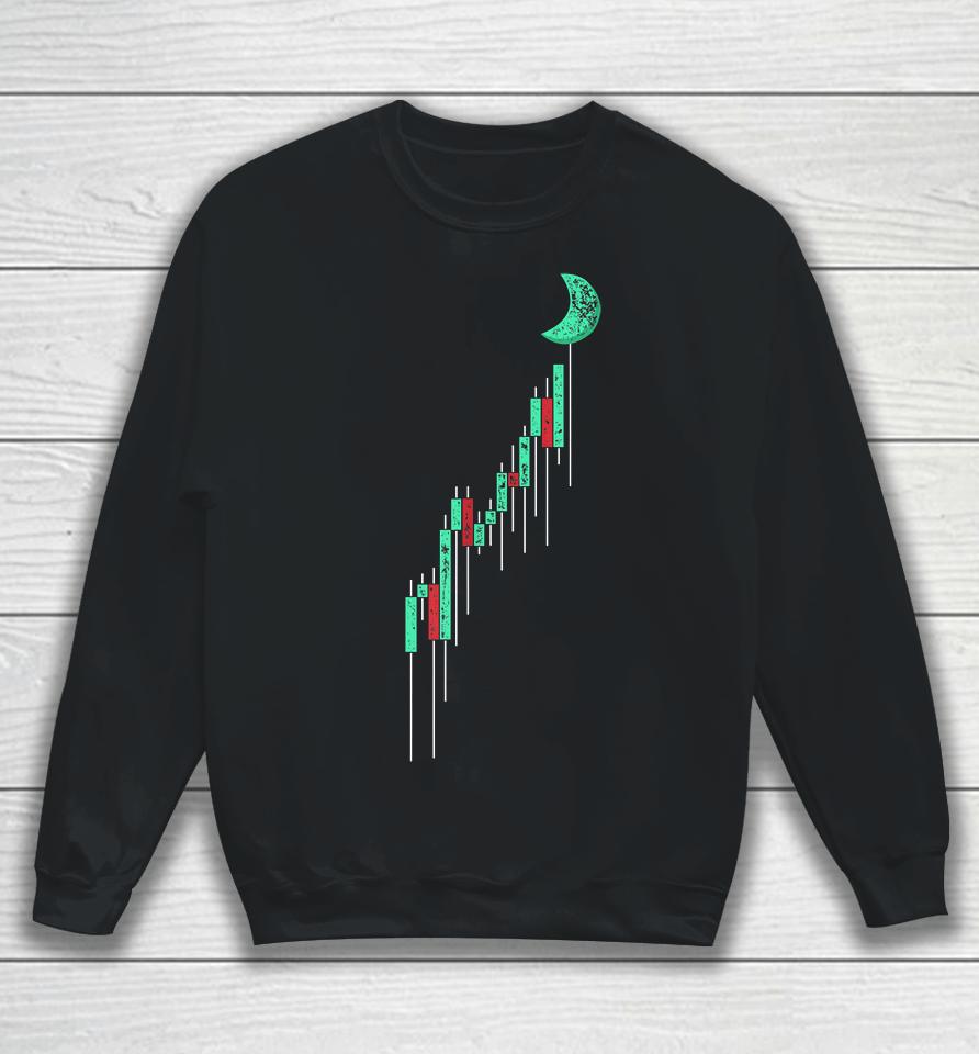 Crypto Trading Hold Vintage Stock Chart To The Moon Sweatshirt