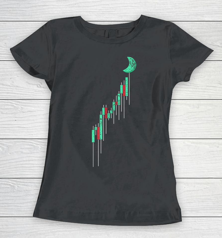 Crypto Trading Hold Vintage Stock Chart To The Moon Women T-Shirt