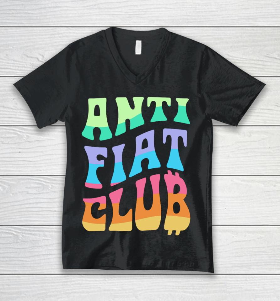 Cryptochips Web3 Anti Fiat Club Unisex V-Neck T-Shirt