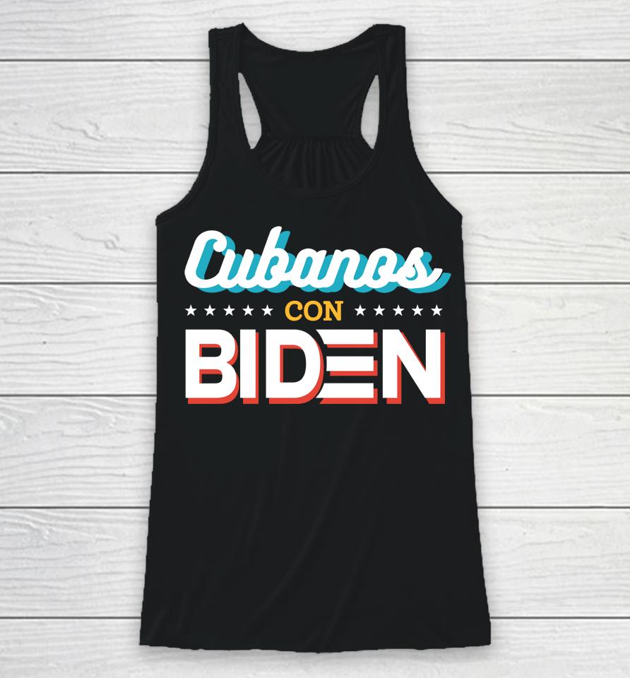 Cubanos Con Biden Racerback Tank