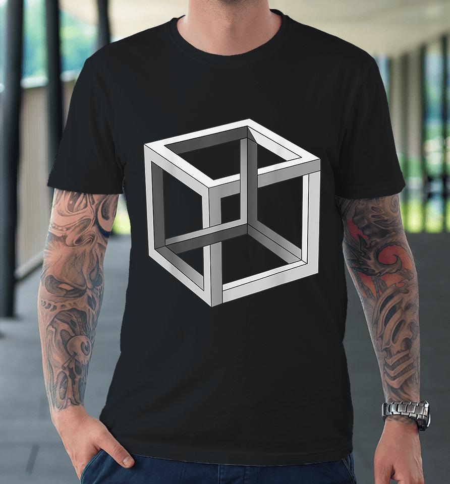 Cube Optical Illusion Premium T-Shirt