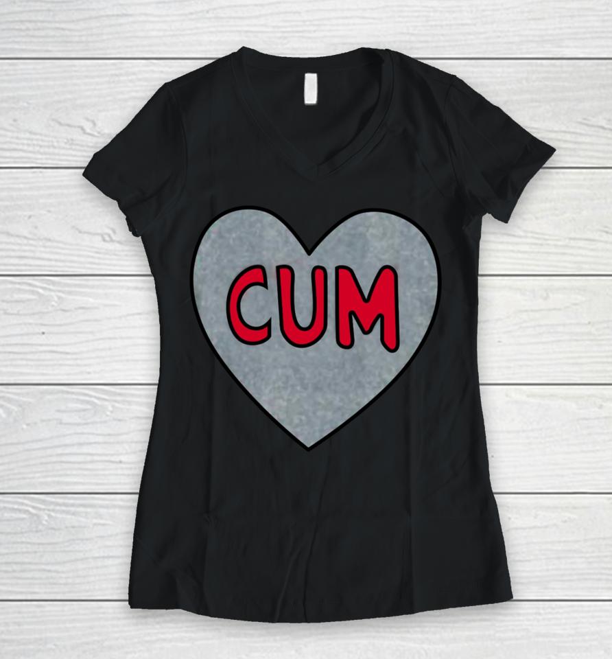 Cum Heart Christian University Michigan Women V-Neck T-Shirt