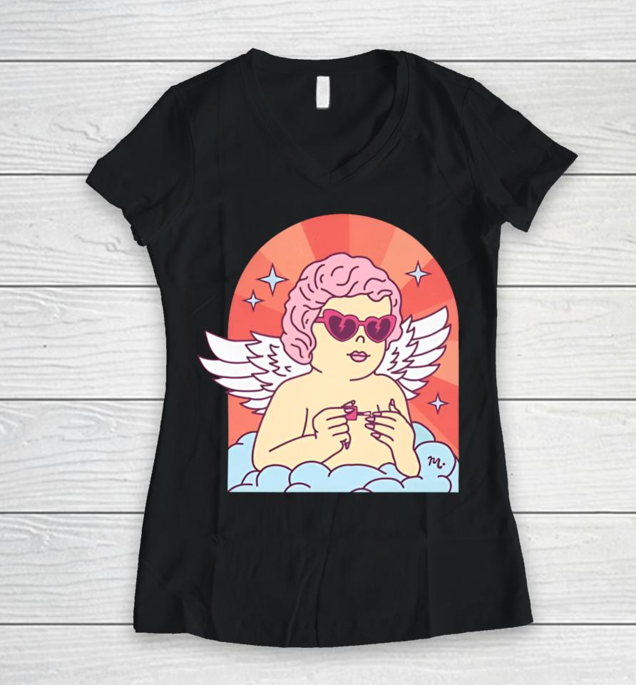 Cupid's Nail Spa Women V-Neck T-Shirt