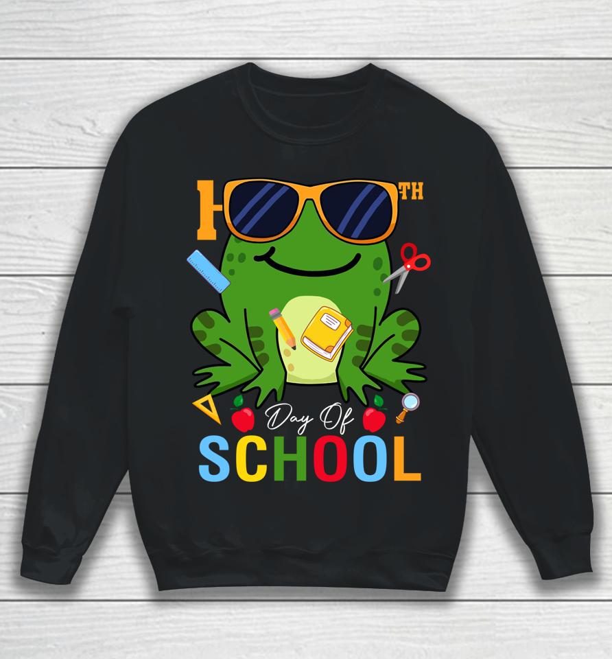 Cute 100Th Day Of School Frog Glasses 100 Days Smarter Sweatshirt