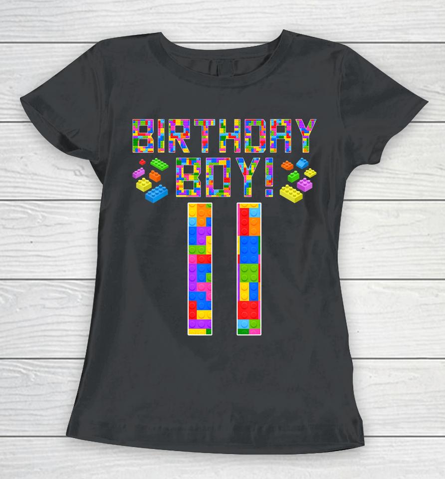 Cute 11Th Birthday Gift 11 Years Old Block Building Boys Kids Women T-Shirt