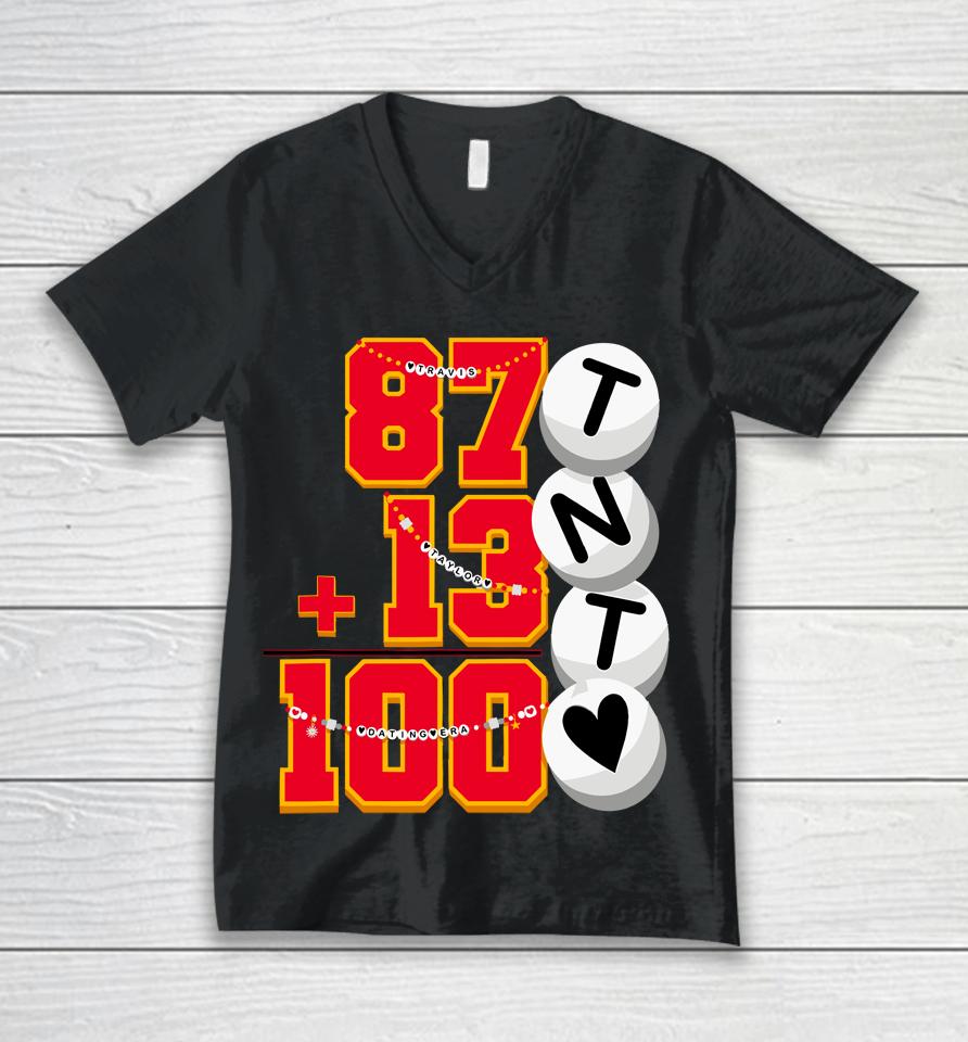 Cute 87 13 = 100 Days Of School Taylor 100Th Day Of School Unisex V-Neck T-Shirt