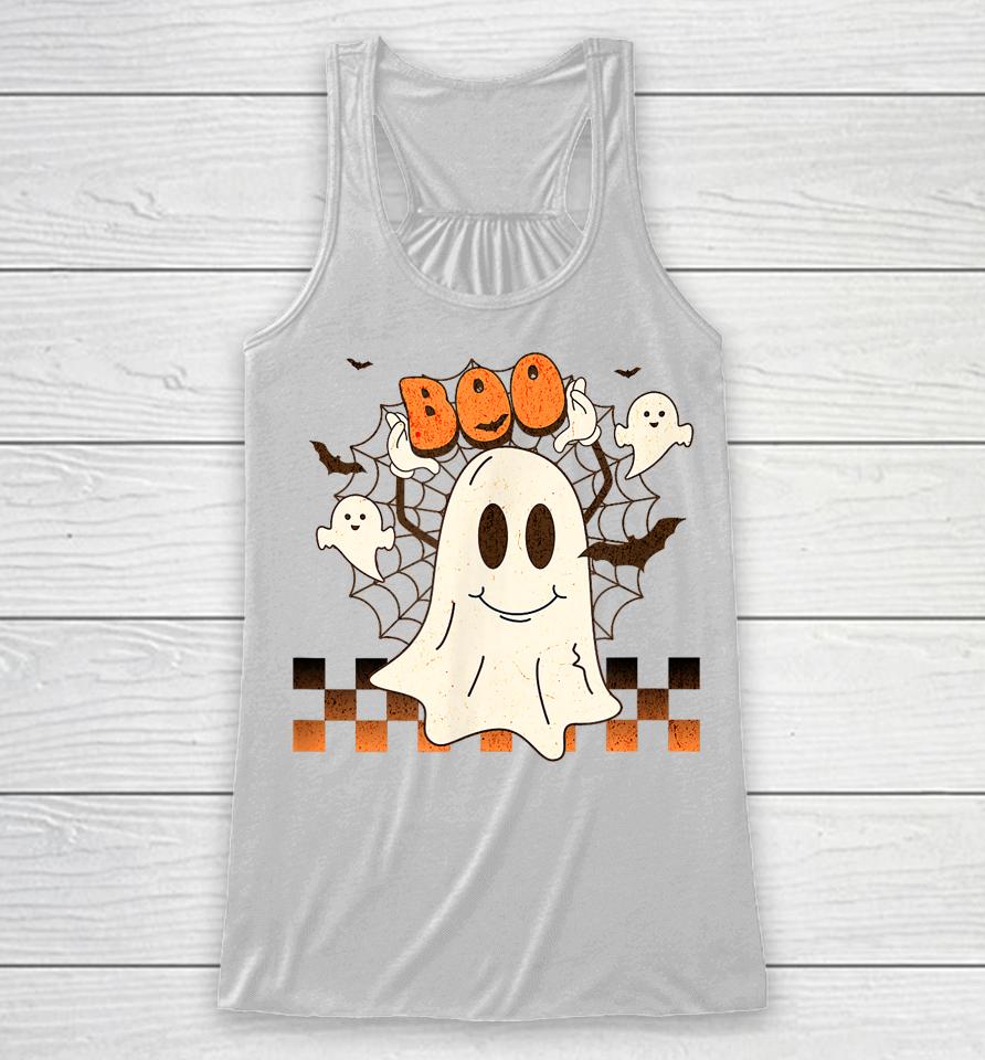 Cute And Funny Halloween Boo Ghost Racerback Tank
