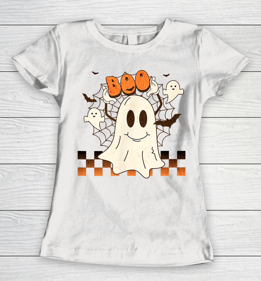 Cute And Funny Halloween Boo Ghost Women T-Shirt