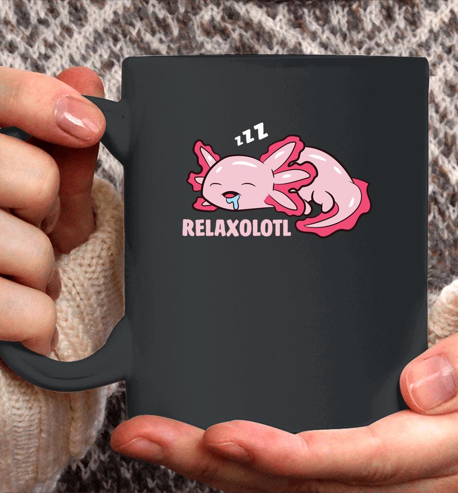 Cute Axolotl Lover Mexican Salamander Relaxolotl Long Sleeve Coffee Mug