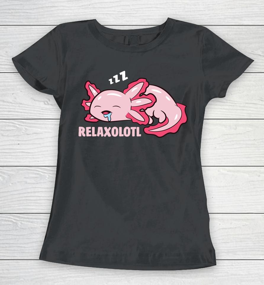 Cute Axolotl Lover Mexican Salamander Relaxolotl Long Sleeve Women T-Shirt