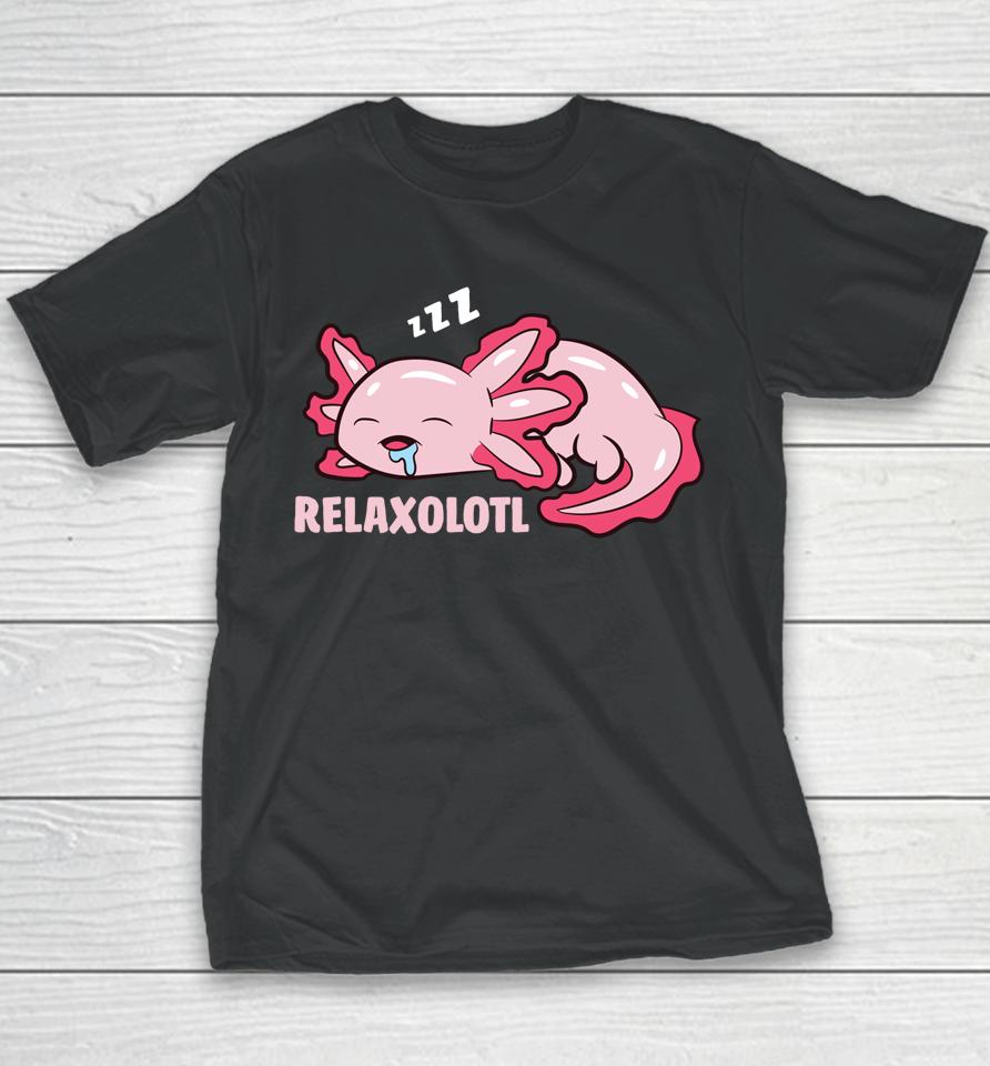 Cute Axolotl Lover Mexican Salamander Relaxolotl Long Sleeve Youth T-Shirt