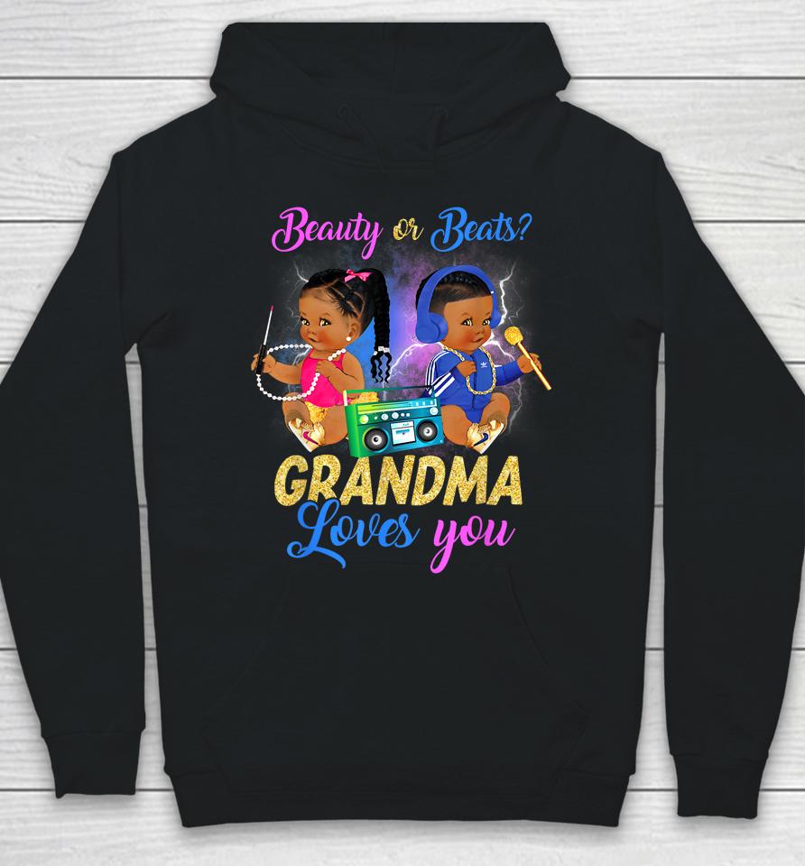 Cute Beauty Or Beat Grandma Loves You - Gender Reveal Party Hoodie