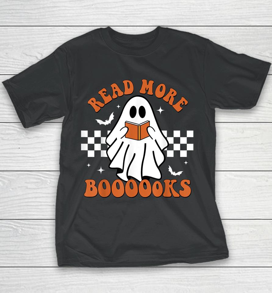 Cute Booooks Ghost Read More Books Funny Teacher Halloween Youth T-Shirt